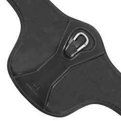 Popręg z fartuchem Equestro skórzany, czarny 130cm