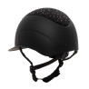 Kask EQUESTRO "Matt Wide Visor Rhinestone Logo" czarny 55-57cm