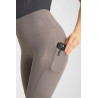 Legginsy jeździeckie damskie z pełnym lejem i chłodzącą funkcją Horze Vilma szaro/beżowe 36