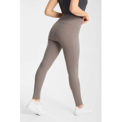 Legginsy jeździeckie damskie z pełnym lejem i chłodzącą funkcją Horze Vilma szaro/beżowe 36