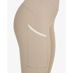 Legginsy EQUESTRO dwukolorowe OXFORD TAN-ANTIQUE WHITE/Beżowo-Białe S