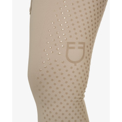 Legginsy EQUESTRO dwukolorowe OXFORD TAN-ANTIQUE WHITE/Beżowo-Białe S