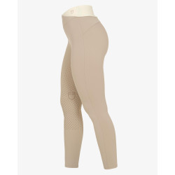 Legginsy EQUESTRO dwukolorowe OXFORD TAN-ANTIQUE WHITE/Beżowo-Białe S