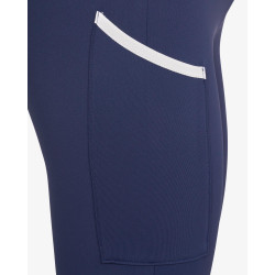 Legginsy EQUESTRO dwukolorowe NAVY BLAZER-ANTIQUE WHITE/Granat-Białe