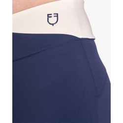 Legginsy EQUESTRO dwukolorowe NAVY BLAZER-ANTIQUE WHITE/Granat-Białe