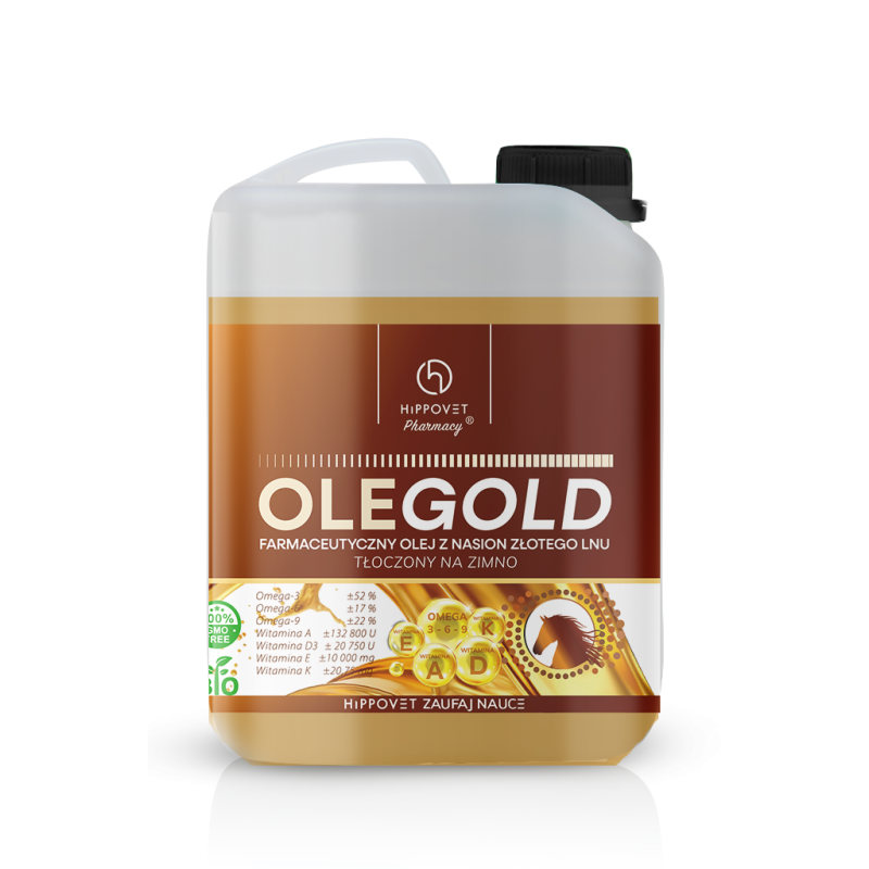 OLEGOLD Hippovet Pharmacy – olej lniany z wit ADEK 5l