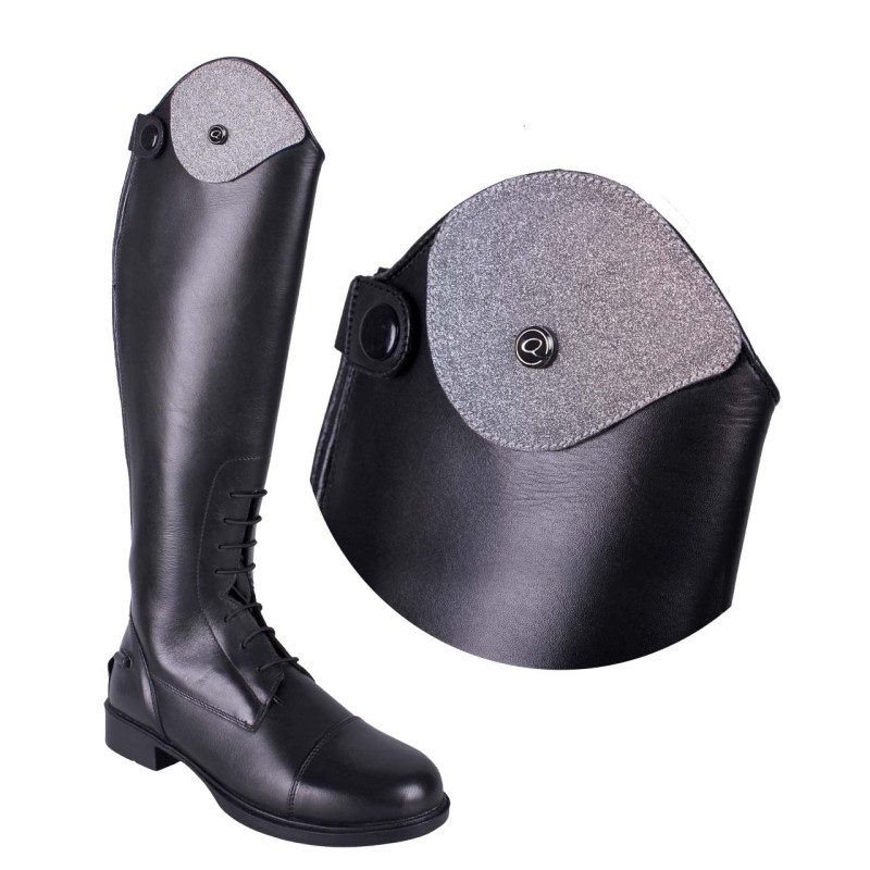 Ozdobne nakładki na oficerki QHP "Romy Glitter" srebrne 35/37
