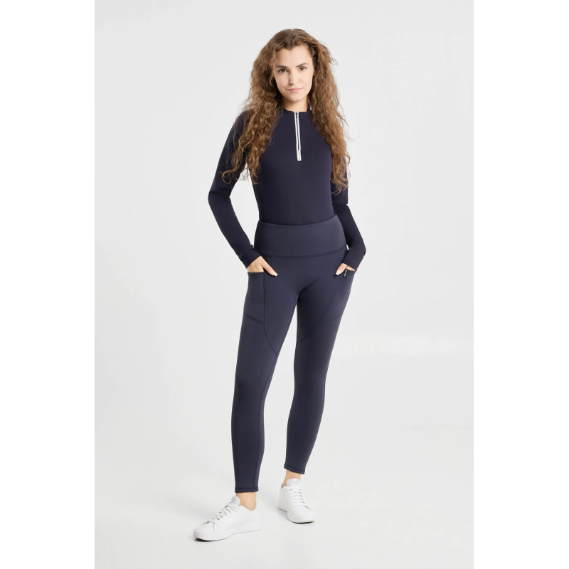 Legginsy Jeździeckie Damskie Termo full grip Horze Greta granat