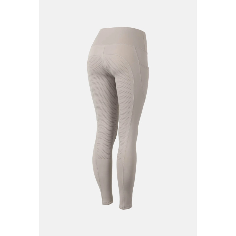 Legginsy Jeździeckie Damskie Termo full grip Horze Greta beżowy