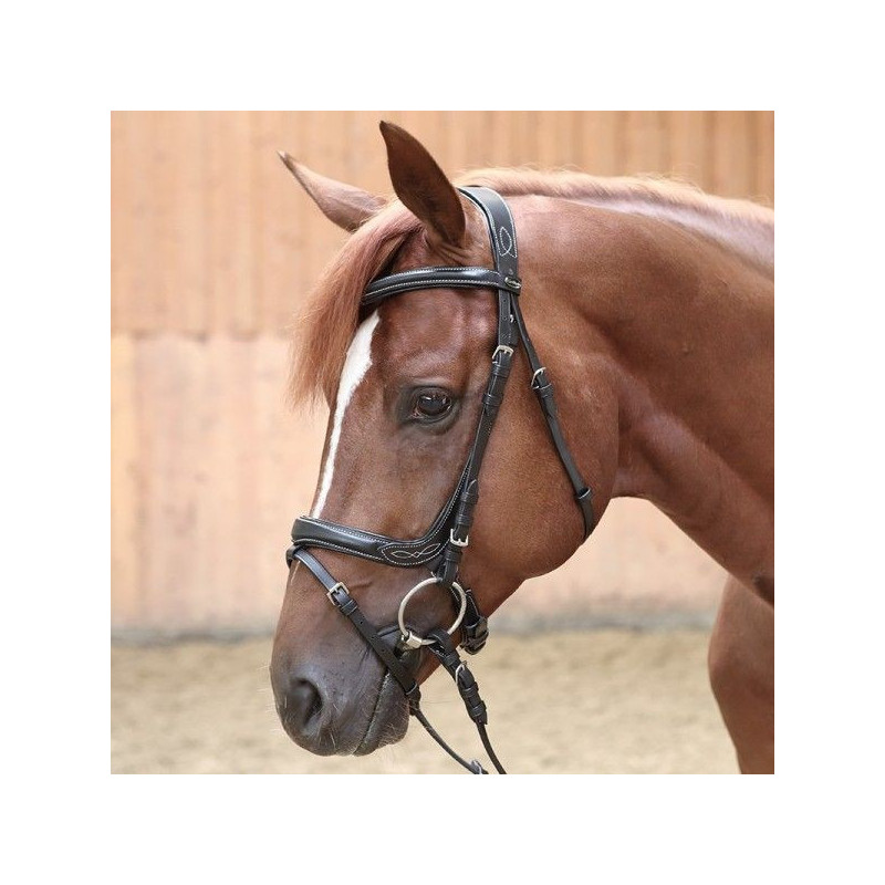 Ogłowie Kavalkade Ivy skórzane czarne Pony