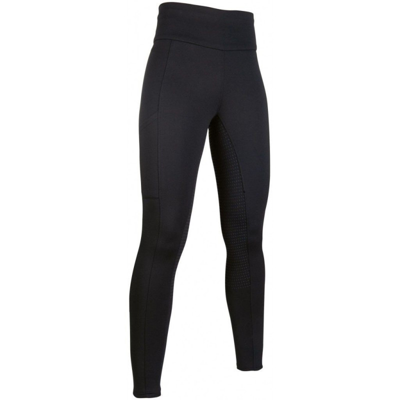 Legginsy zimowe HKM Cosy pełen lej silikonowy czarne 40/42