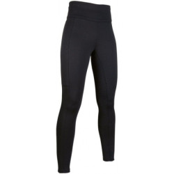 Legginsy zimowe HKM Cosy pełen lej silikonowy czarne 36/38