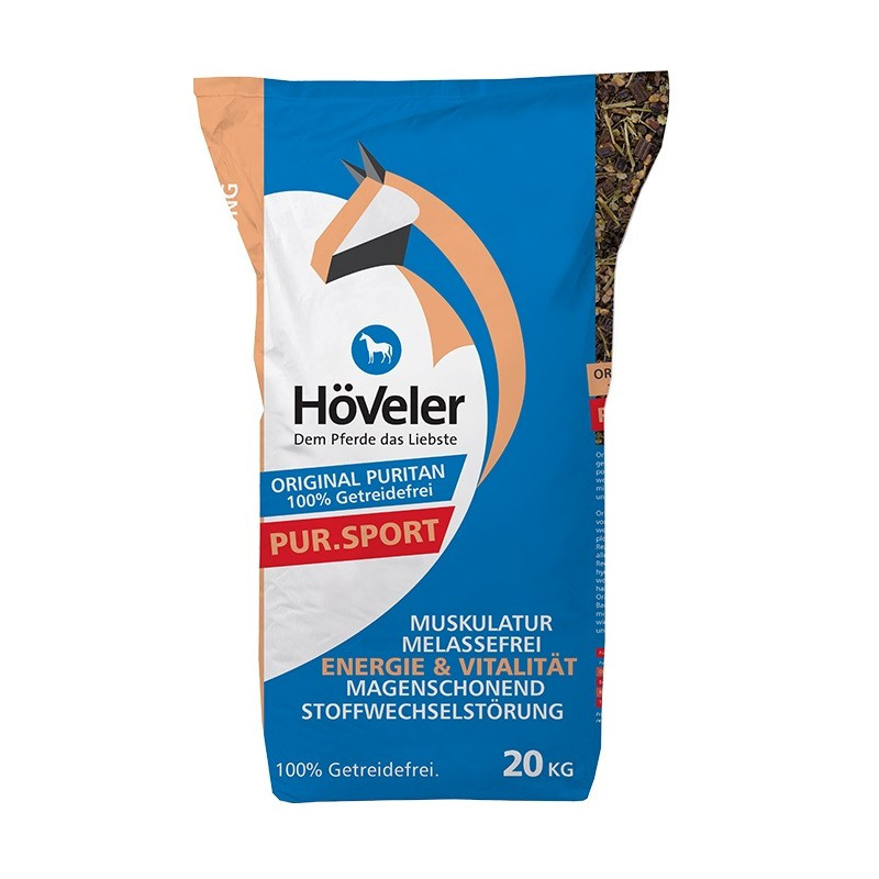 Höveler Original PUR.SPORT (20 kg) Musli o niskiej zawartości cukrów i skrobi dla koni sportowych