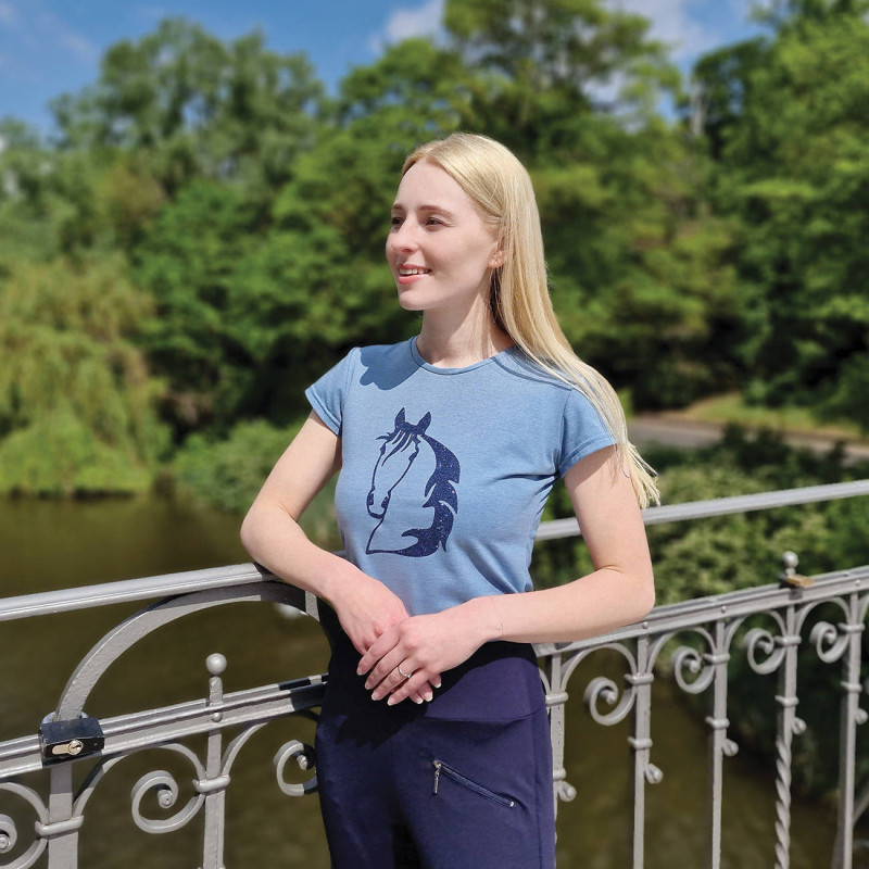 Koszulka Horsenjoy Destiny Horse błękitna